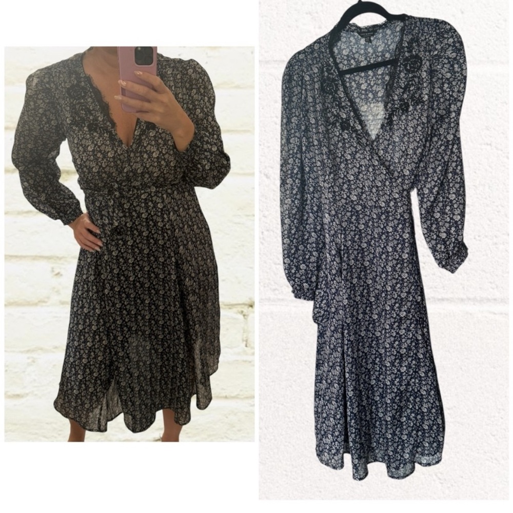 Lucky Brand floral print midi/maxi wrap dress